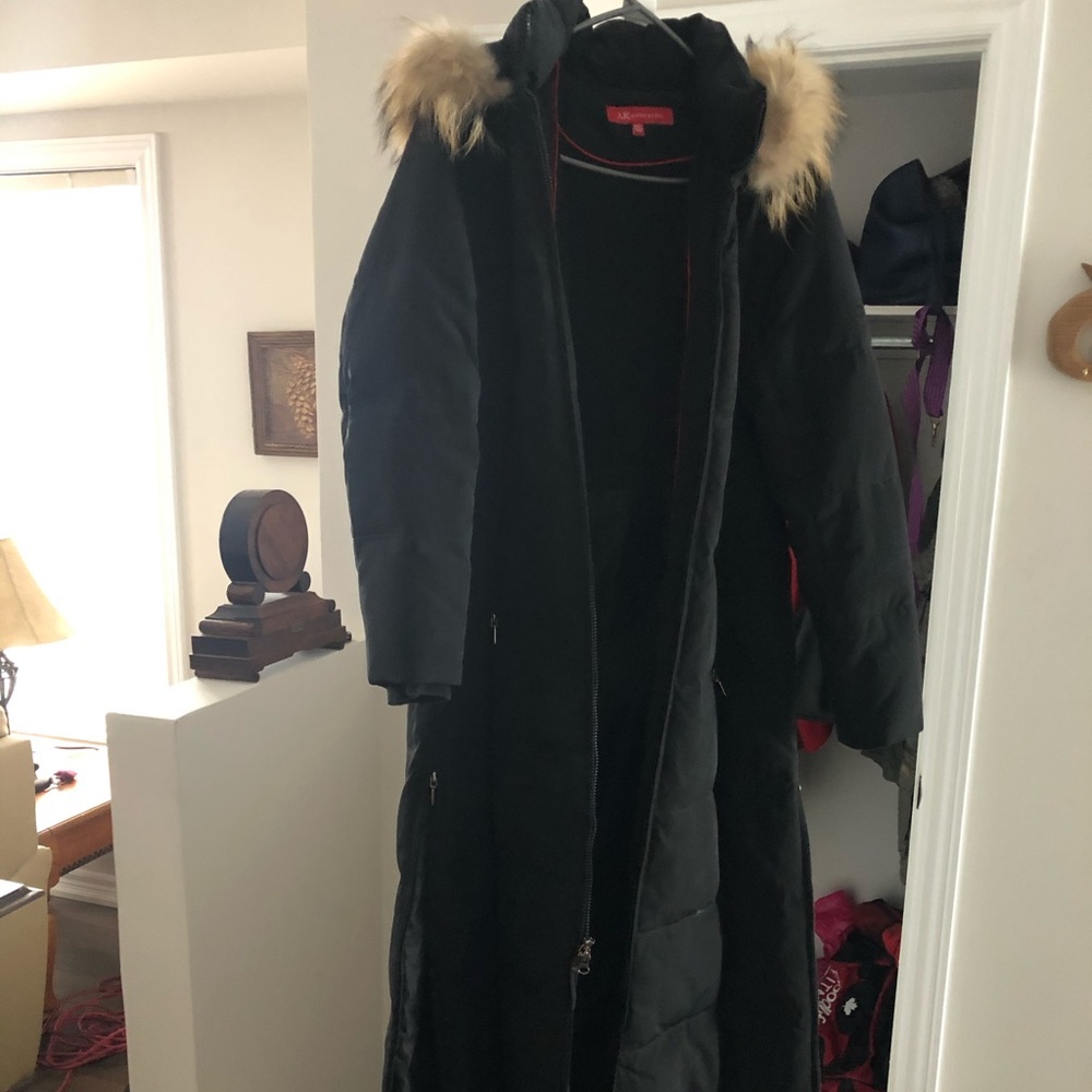 Anne Klein hooded long puffer coat